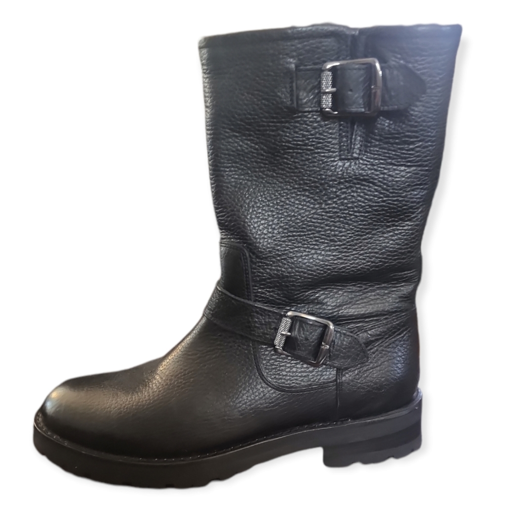 Frye Natalie Engineer Lug Sole Shearling Mid Boot